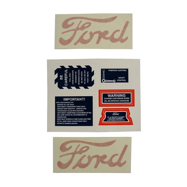 Aftermarket New Fits Ford Fits New Holland 8N Tractor 3-piece Decal Set with Warning 8N4749D - main